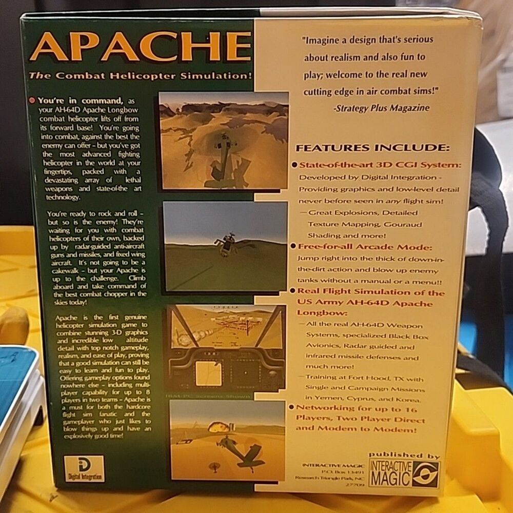 Apache The Combat Helicopter Simulator PC CD-ROM Big Box Complete - Picture 2 of 5